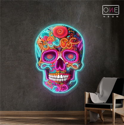 Enseigne néon LED Crâne Mexicain Ambiance Artistique