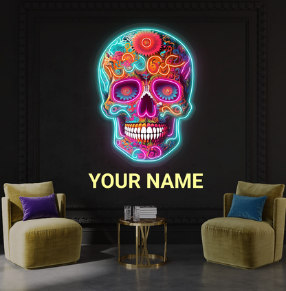 Enseigne néon LED Crâne Mexicain Ambiance Artistique