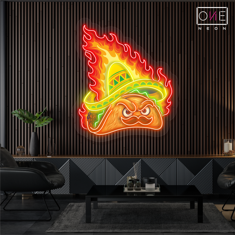 Enseigne Néon LED Murale - Tacos Épicés