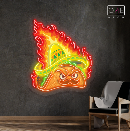 Enseigne Néon LED Murale - Tacos Épicés