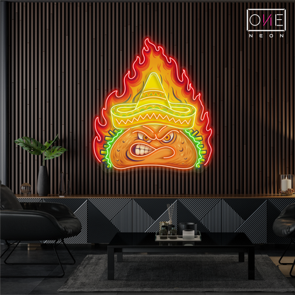 Enseigne néon LED "Fiery Taco Artwork"