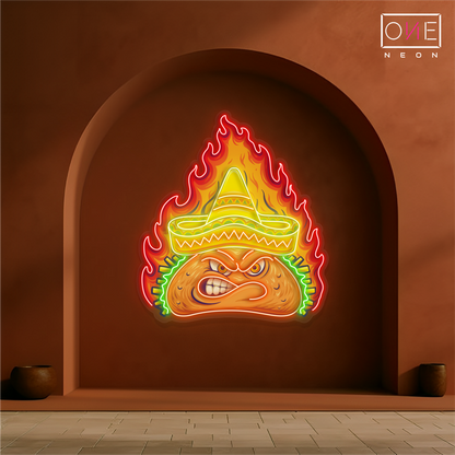 Enseigne néon LED "Fiery Taco Artwork"