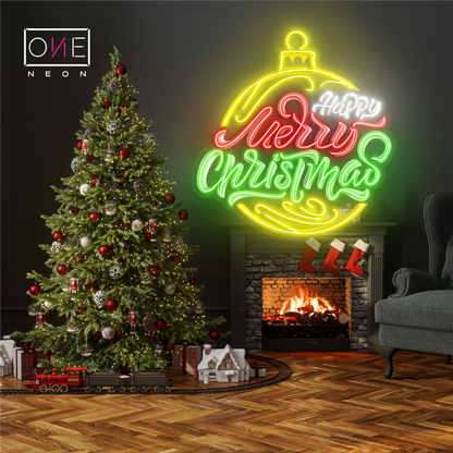 Enseigne néon LED "Joie de la Boule de Noël"