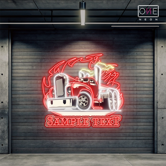 Enseigne néon LED camion en feu