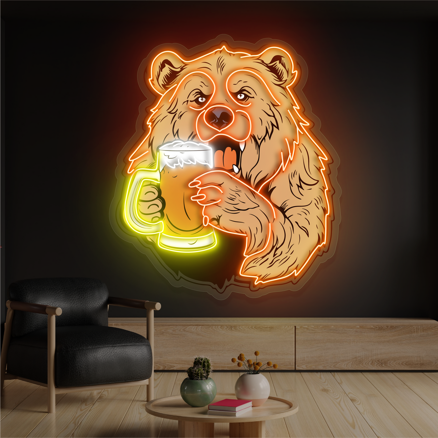 Enseigne néon LED "Bear Brew Artwork"