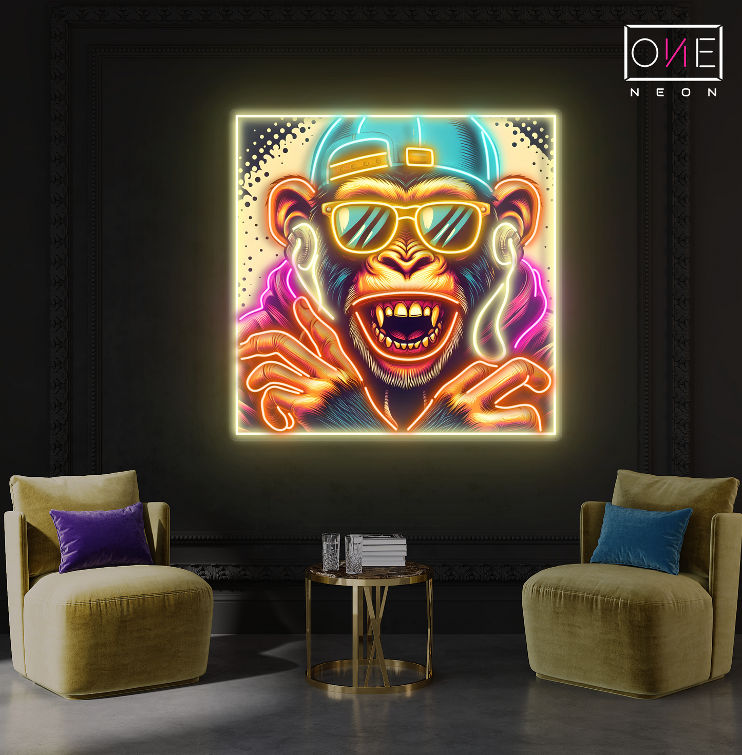 Enseigne néon LED Hip Hop Singe Artwork