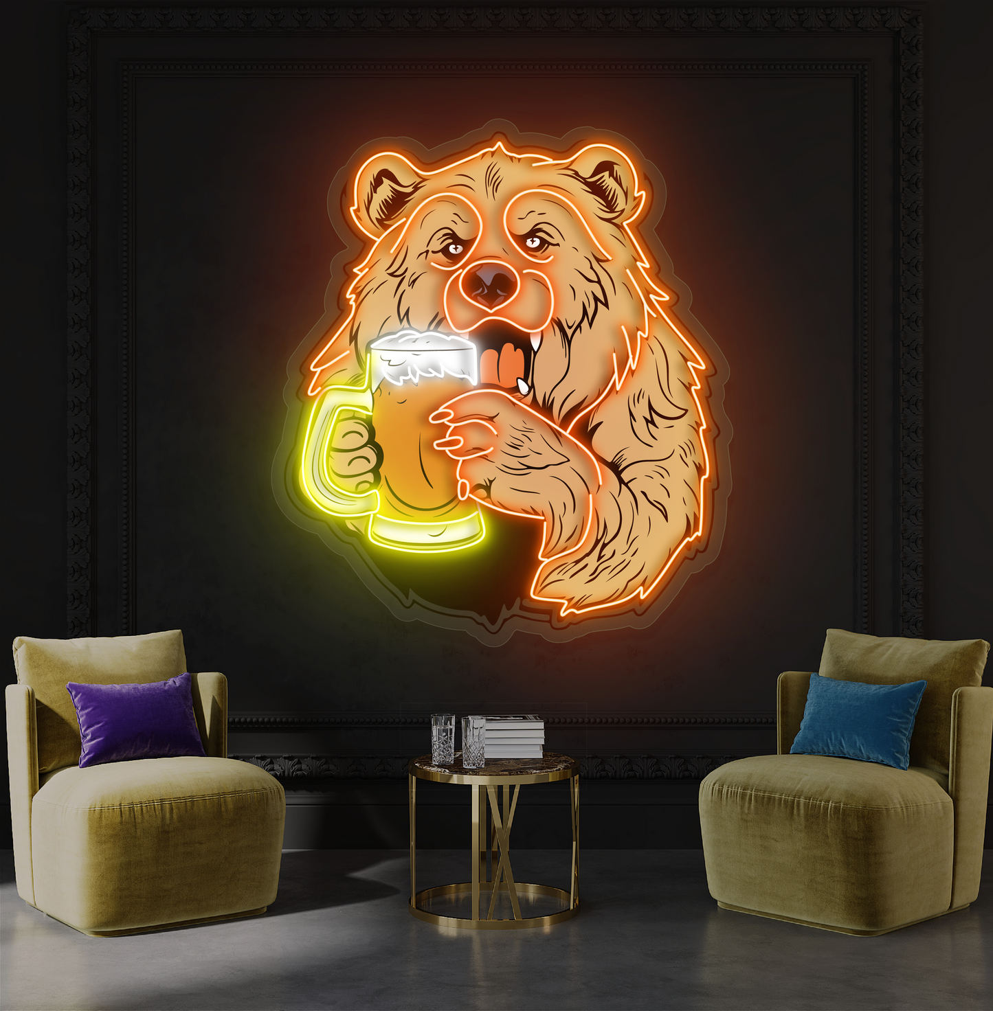 Enseigne néon LED "Bear Brew Artwork"
