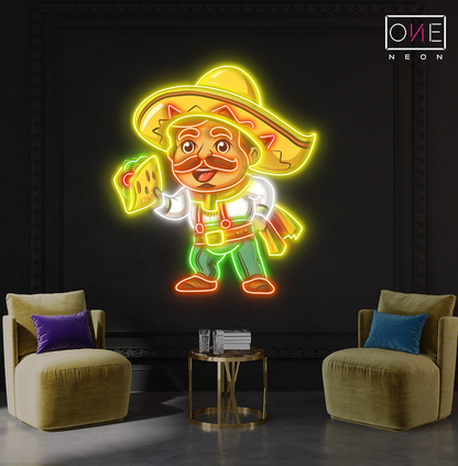Enseigne lumineuse LED Néon "Taco Guy"