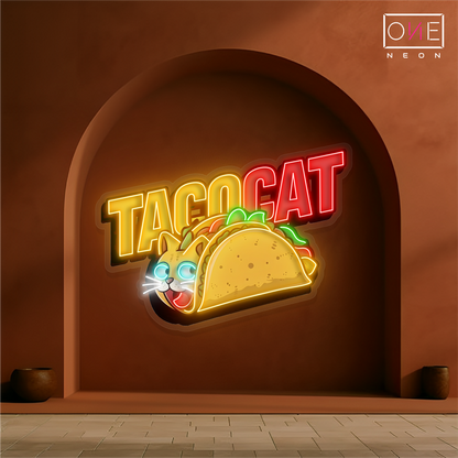 Enseigne néon LED Taco Chat