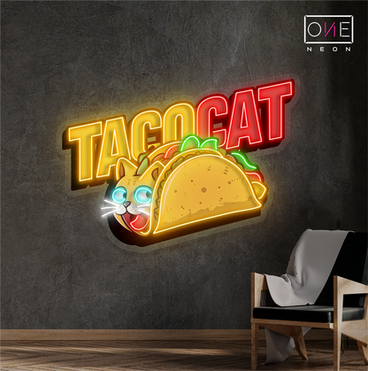Enseigne néon LED Taco Chat