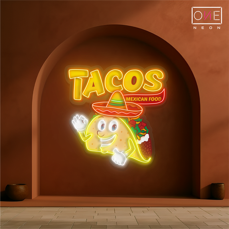 Enseigne néon LED Tacos Mexican Food Artwork