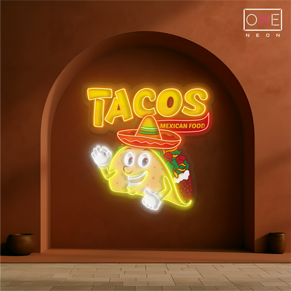 Enseigne néon LED Tacos Mexican Food Artwork