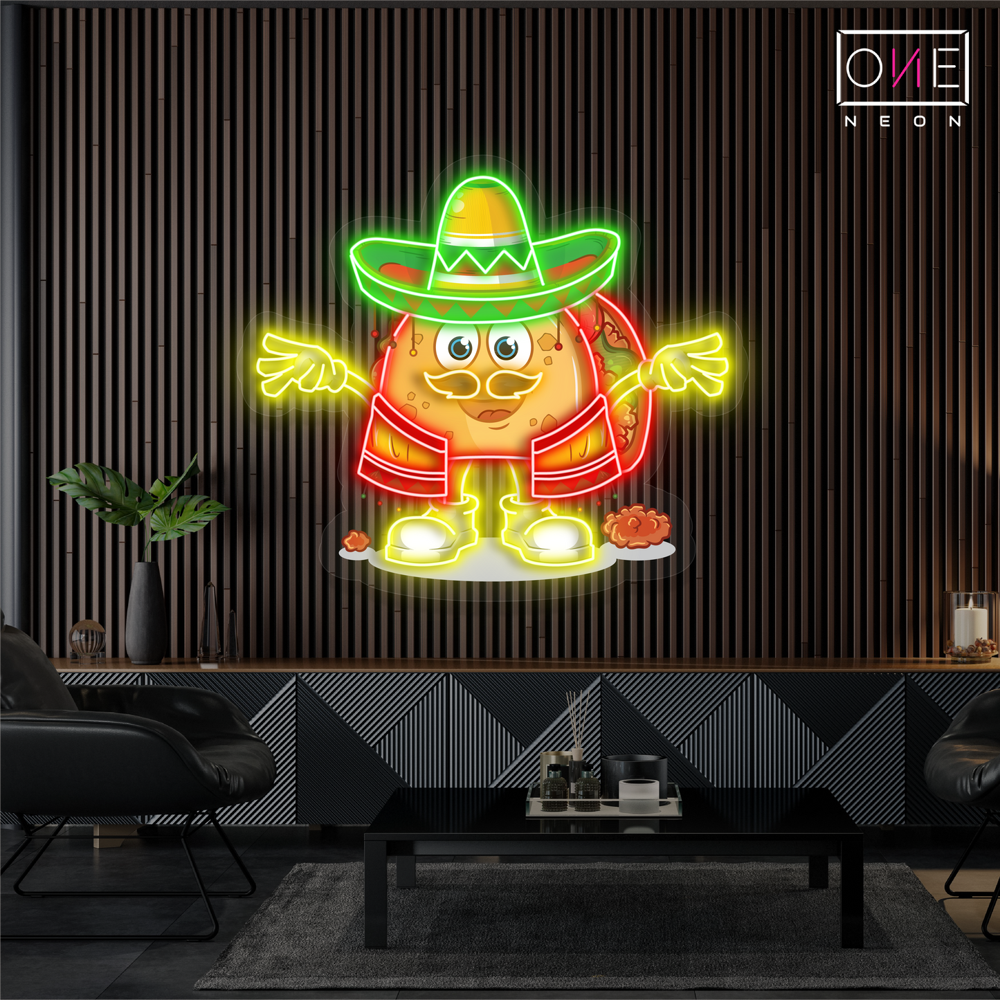 Enseigne néon LED murale Taco Fiesta