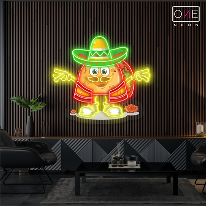 Enseigne néon LED murale Taco Fiesta