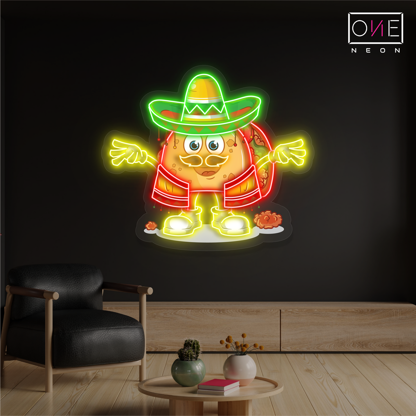 Enseigne néon LED murale Taco Fiesta