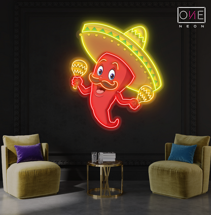 Enseigne au néon LED « Spicy Fiesta »