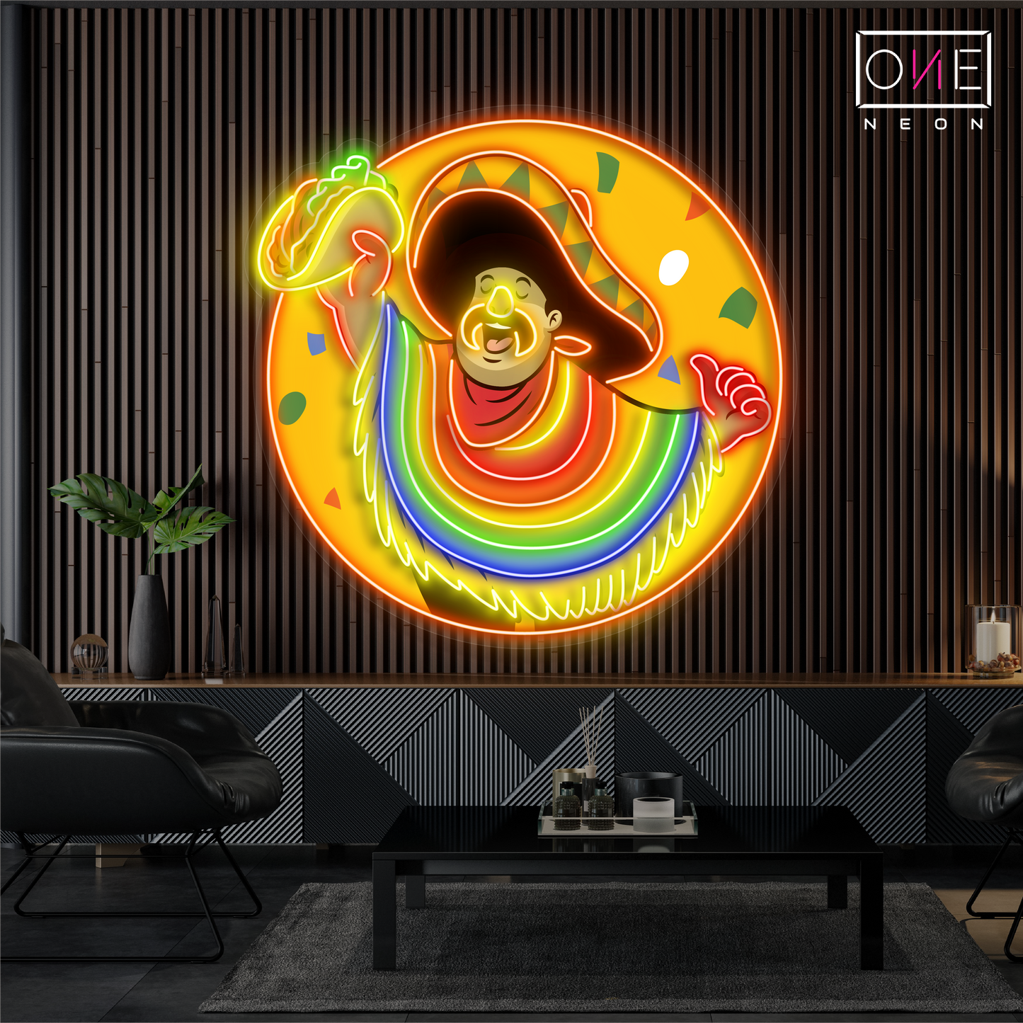 Enseigne néon LED Taco Hombre