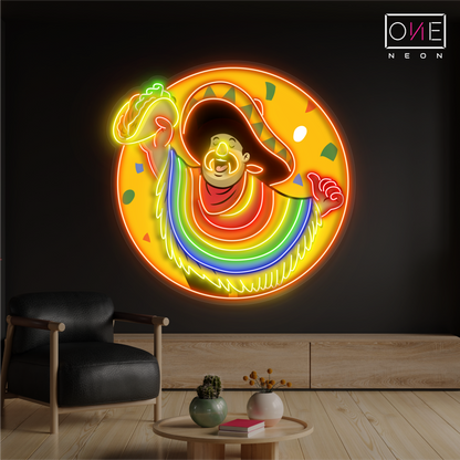 Enseigne néon LED Taco Hombre