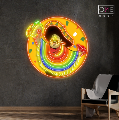 Enseigne néon LED Taco Hombre