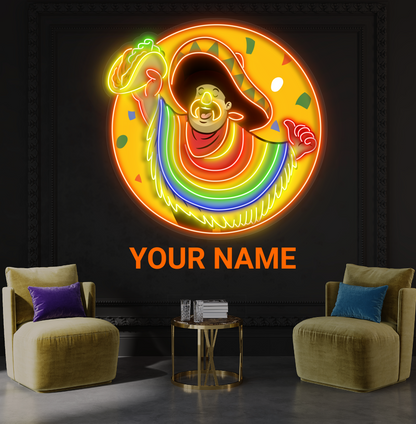 Enseigne néon LED Taco Hombre