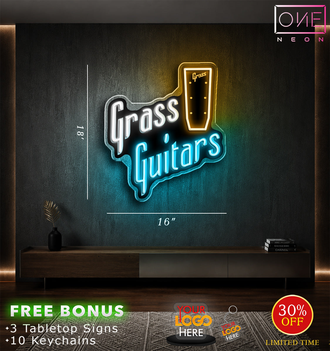 GRASS GUITARS | LED Neon Sign