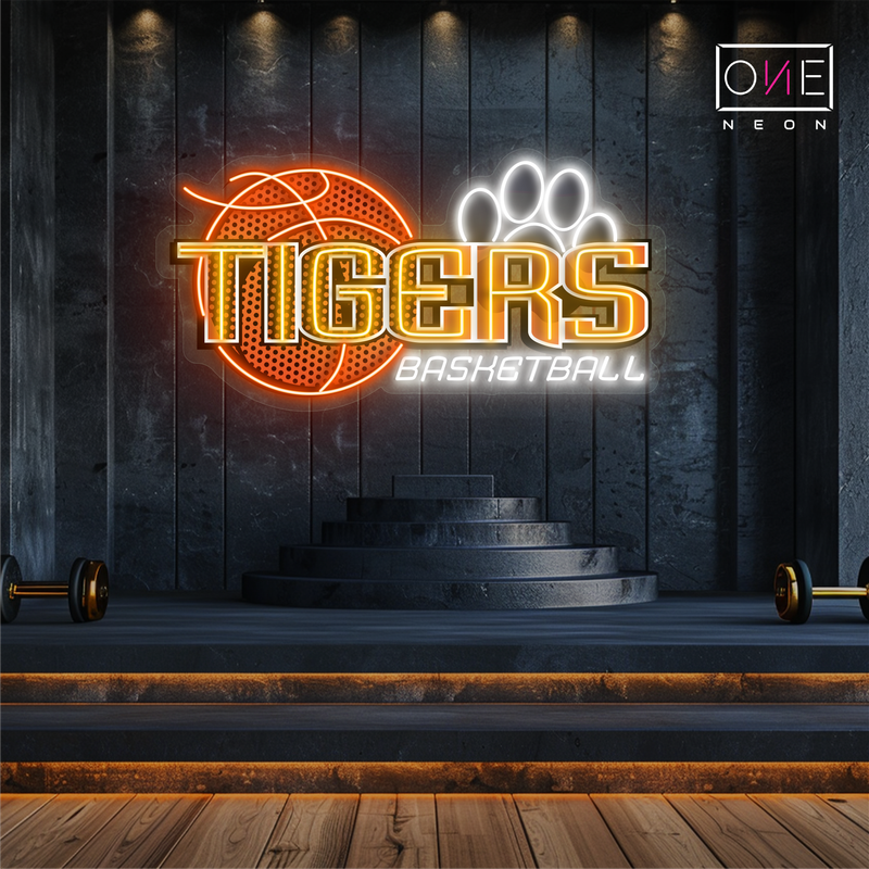 Enseigne Néon LED Artwork Basketball Tigers