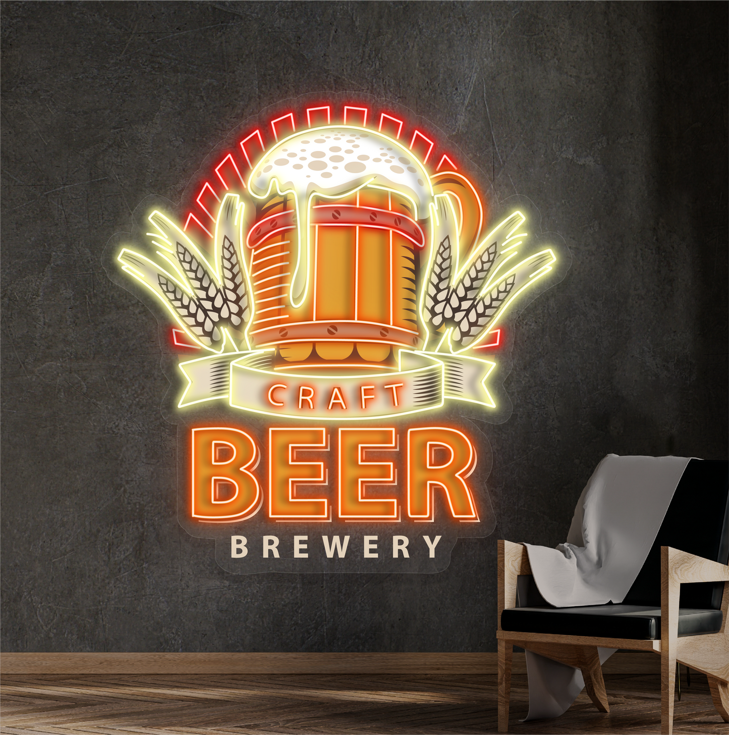 Enseigne lumineuse LED néon Art de brasserie de bière