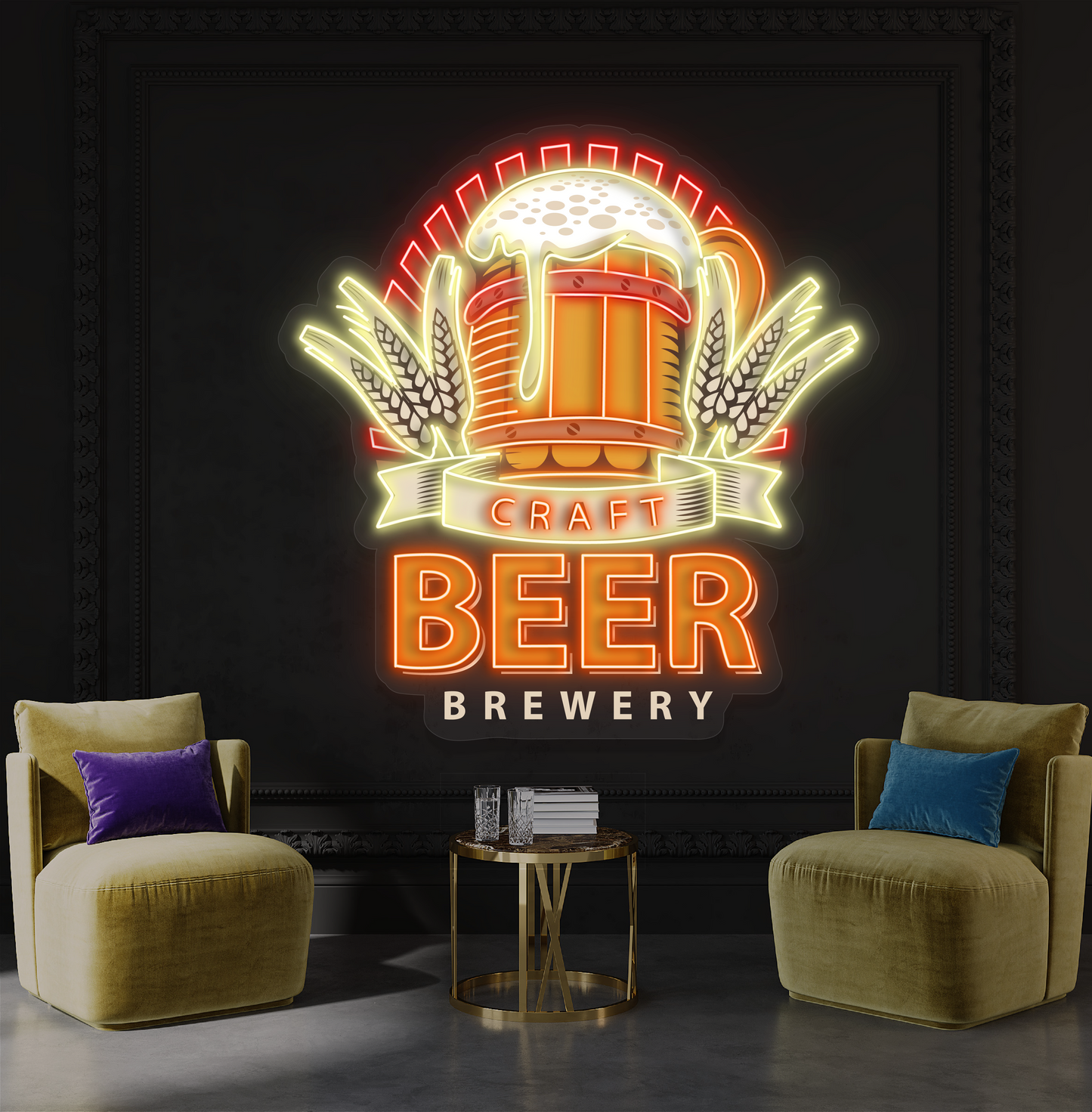 Enseigne lumineuse LED néon Art de brasserie de bière