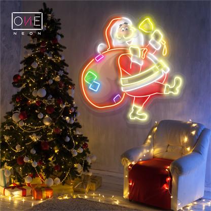 Enseigne néon LED décorative Le voyage joyeux du père Noël