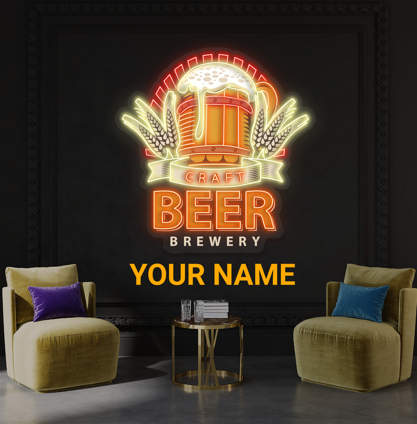 Enseigne lumineuse LED néon Art de brasserie de bière