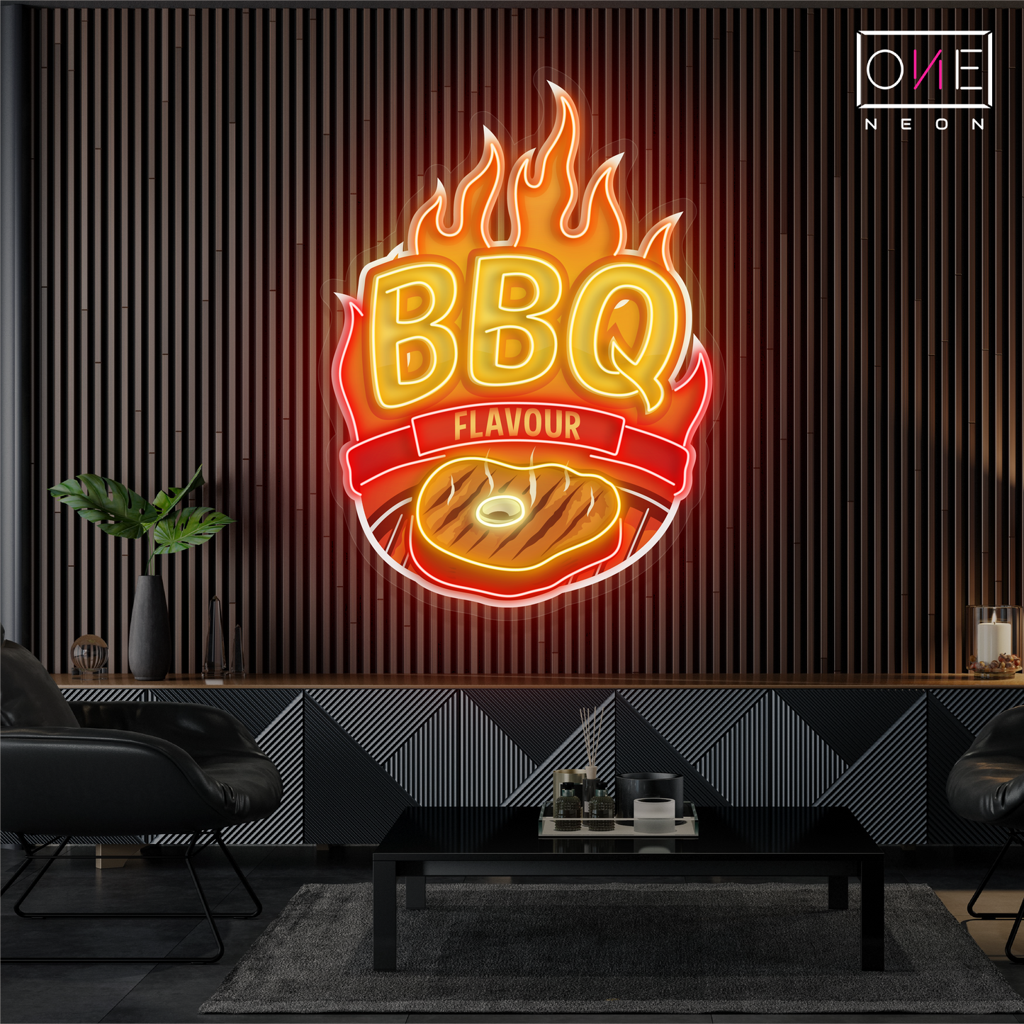 Enseigne néon LED saveur BBQ