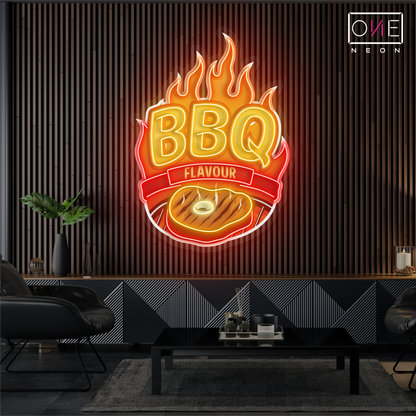 Enseigne néon LED saveur BBQ
