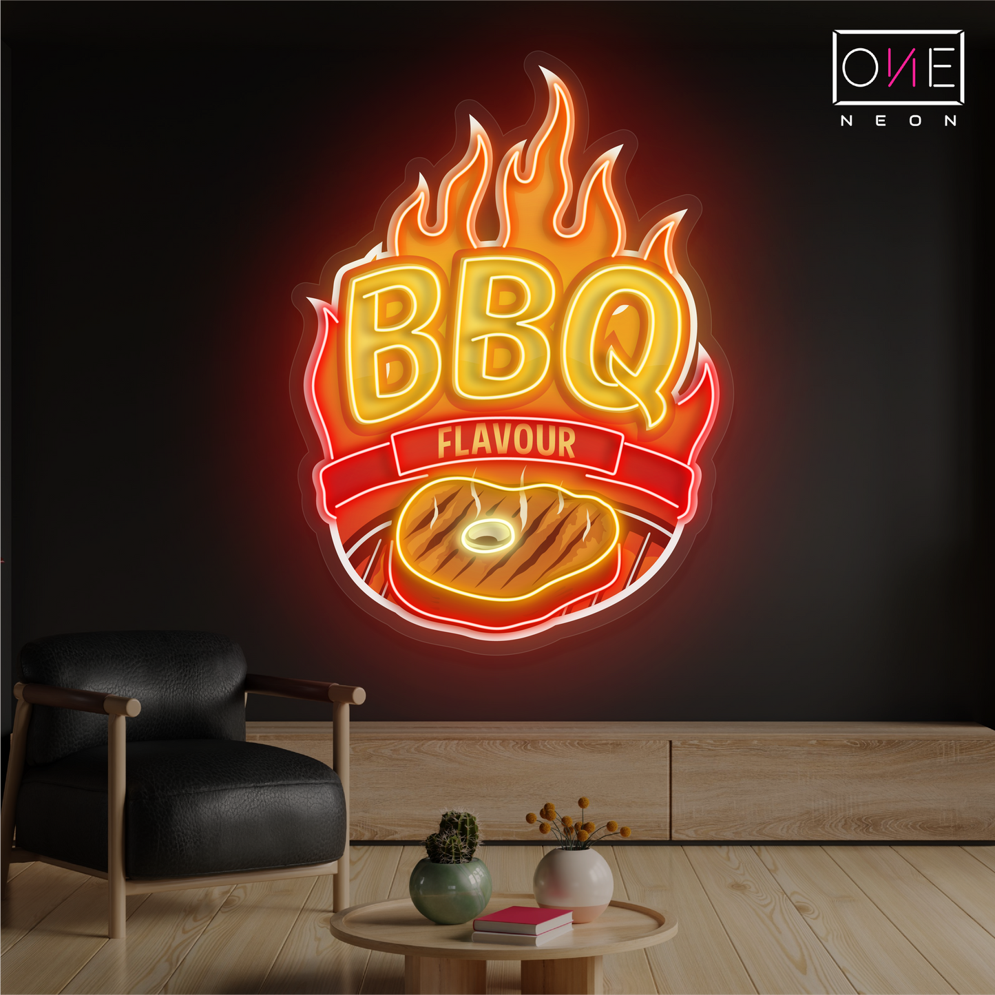 Enseigne néon LED saveur BBQ