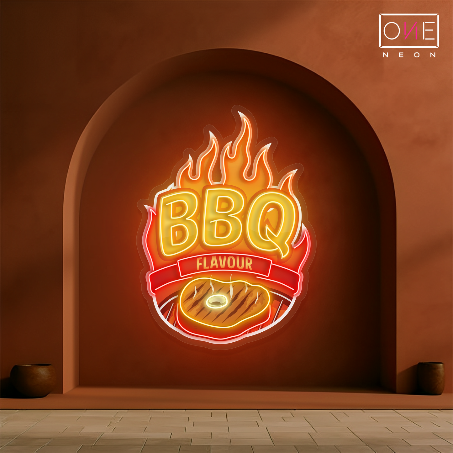 Enseigne néon LED saveur BBQ