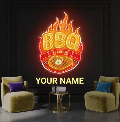 Enseigne néon LED saveur BBQ