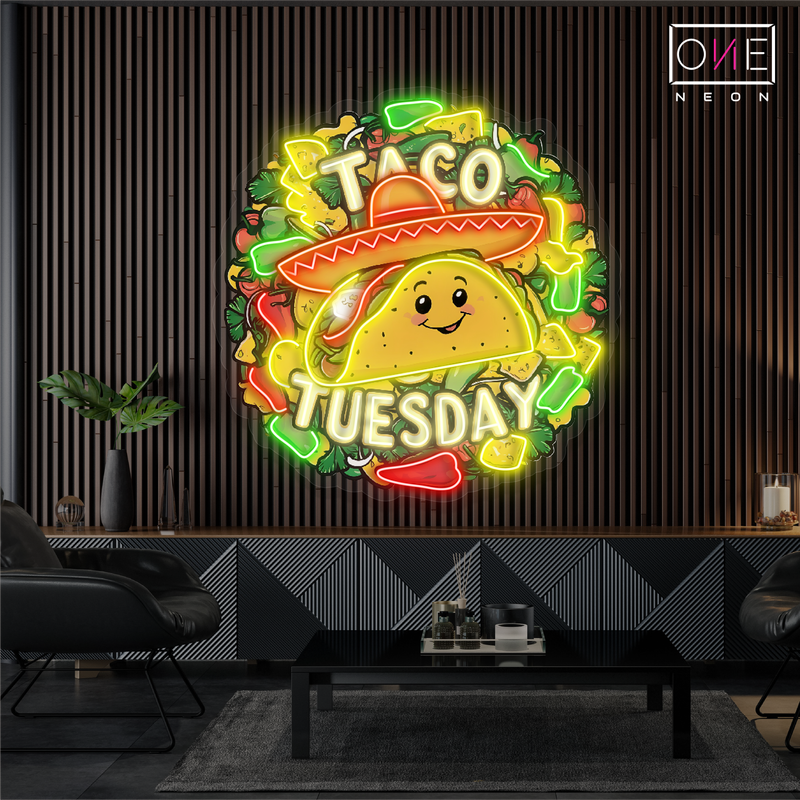 Enseigne néon LED "Tacos Tuesday"