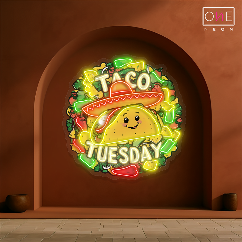 Enseigne néon LED "Tacos Tuesday"