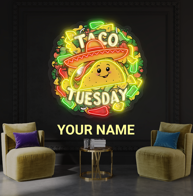 Enseigne néon LED "Tacos Tuesday"