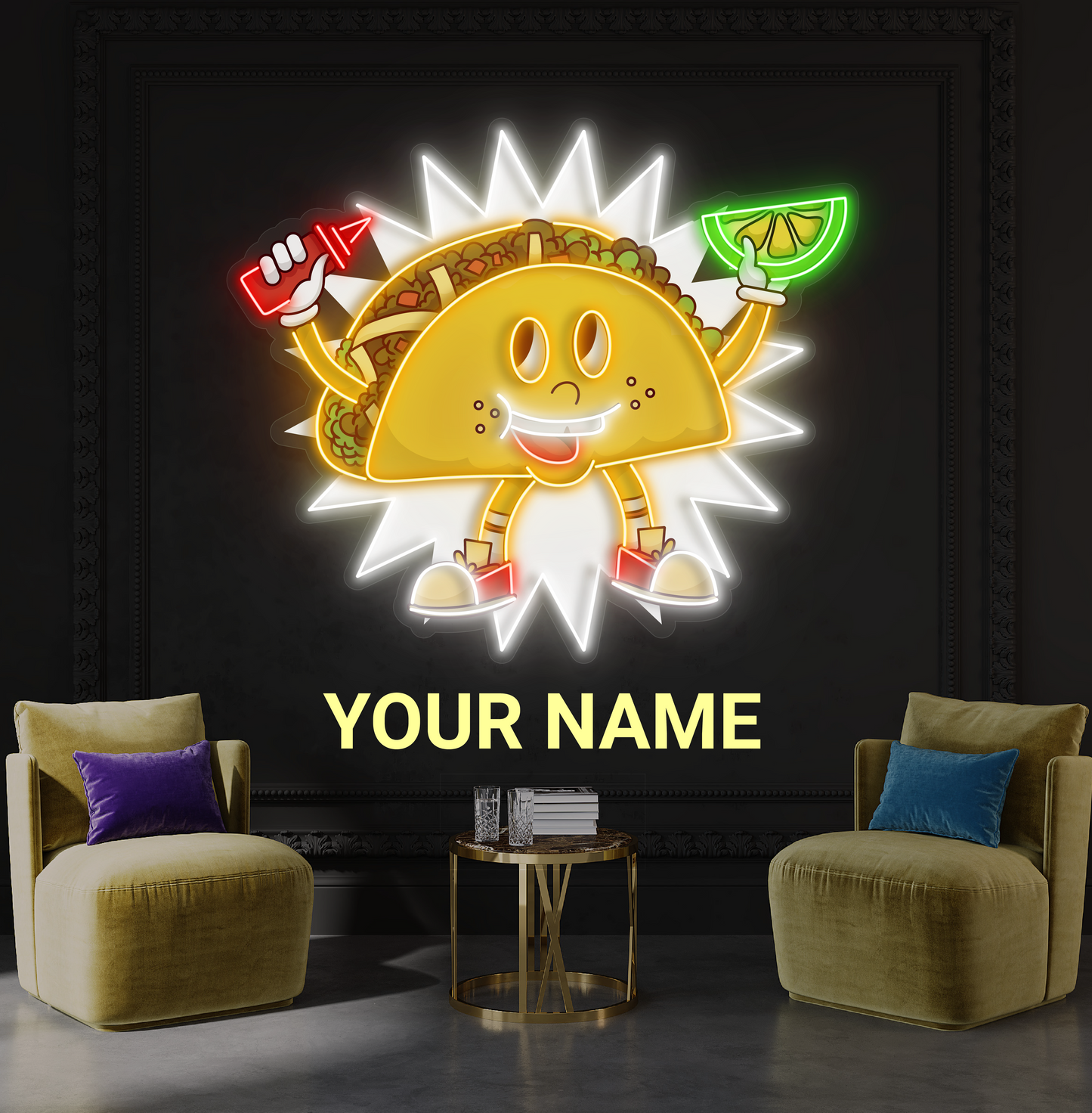 Enseigne néon LED "Taco Buddy"
