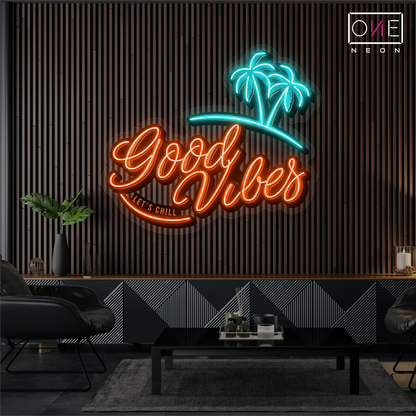 Enseigne néon LED "Good Vibes Artwork"