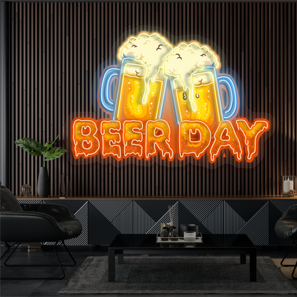 Enseigne lumineuse LED Néon "Journée de la bière"