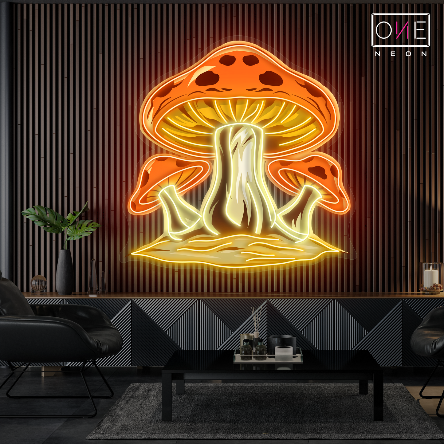 Enseigne néon LED "Champignons magiques"