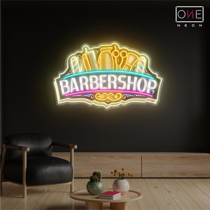 Enseigne néon LED "Barbershop"