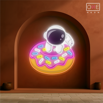 Enseigne néon LED Donut Astronaute