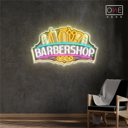 Enseigne néon LED "Barbershop"