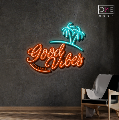 Enseigne néon LED "Good Vibes Artwork"