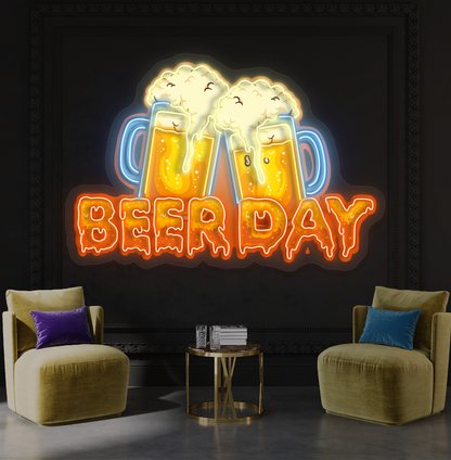 Enseigne lumineuse LED Néon "Journée de la bière"
