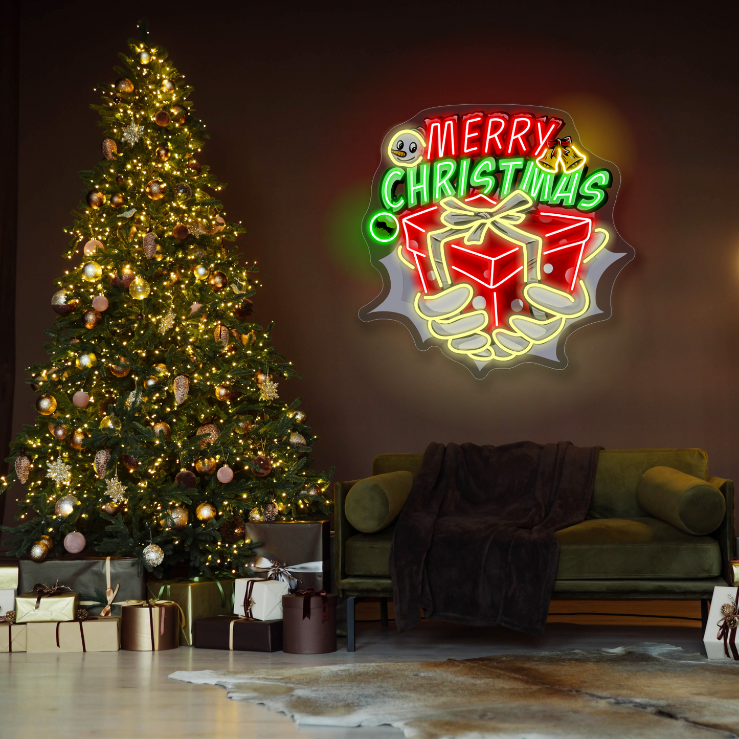 Enseigne lumineuse LED néon « Joyeux Noël »