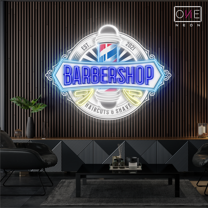 Enseigne Néon LED "Pole Barbershop Artwork"