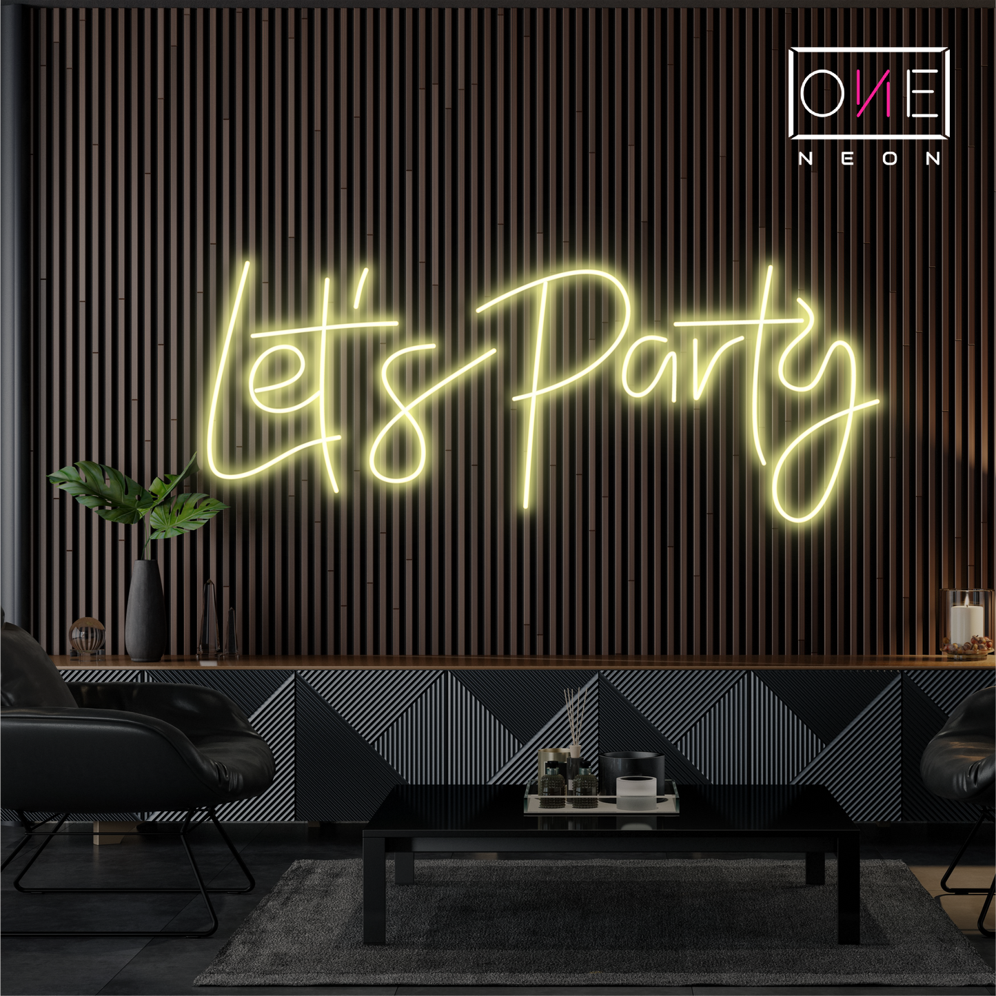 Enseigne néon DEL "Let's Party"